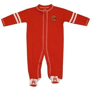 Creative Knitwear Cornell University Bears Red Footed Baby Romper. 6-9 Months.